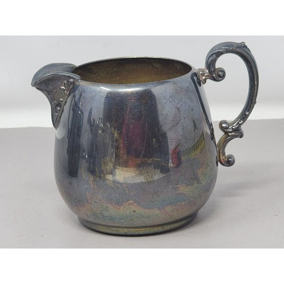 Vintage William Rogers Spring Flower 2032 Silver-Plated Creamer & Sugar Bowl Set - Picture 2 of 16